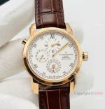 TWS Factory 1-1 Copy Vacheron Constantin Malte Dual Time Regulateur Watch 9015 Rose Gold White Dial